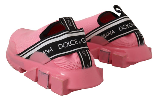 Dolce &amp; Gabbana Pink Low-Top Slip-On Casual Sorrento Sneakers
