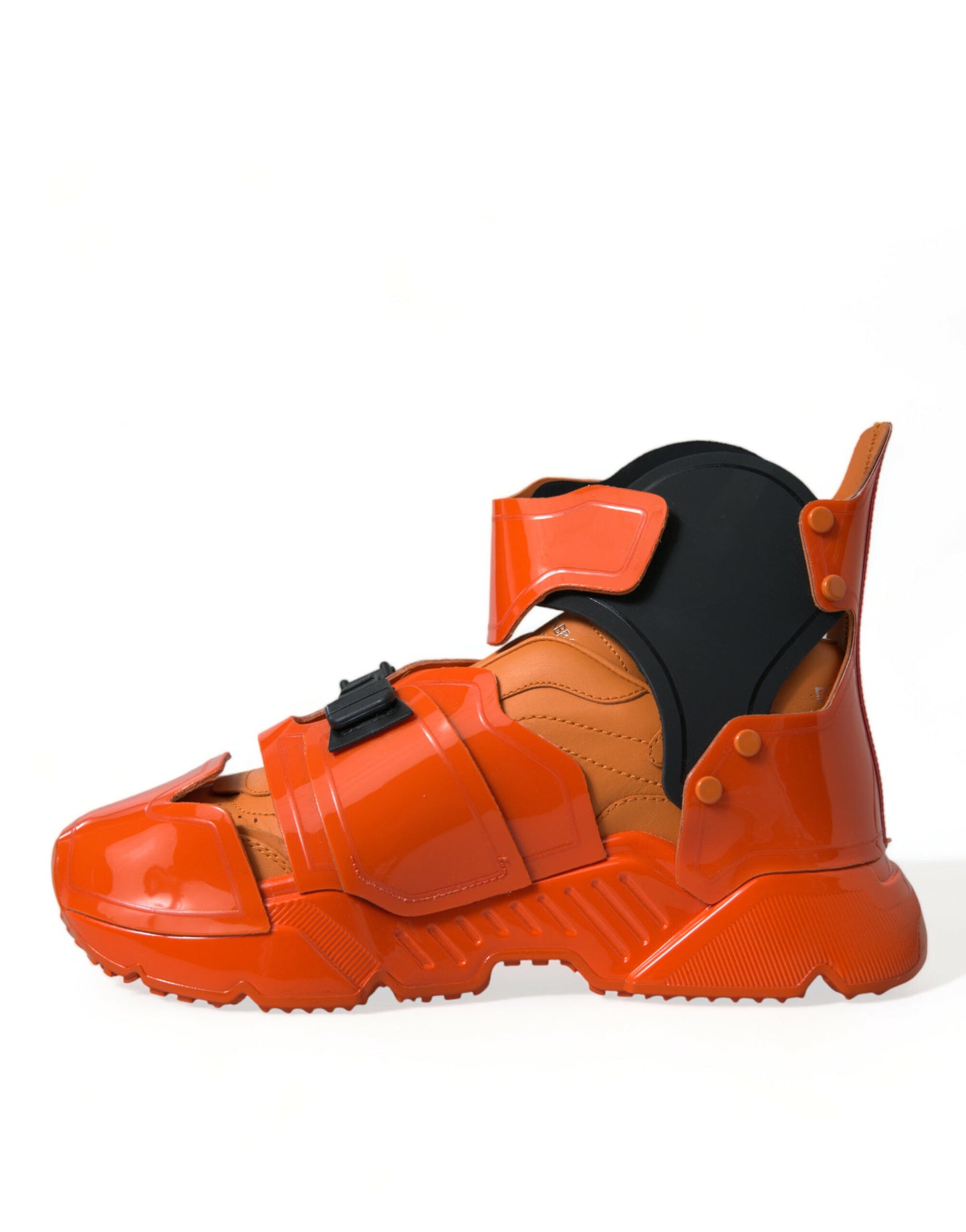 Dolce &amp; Gabbana Orange Multi-Panel Chunky High-Top Sneakers