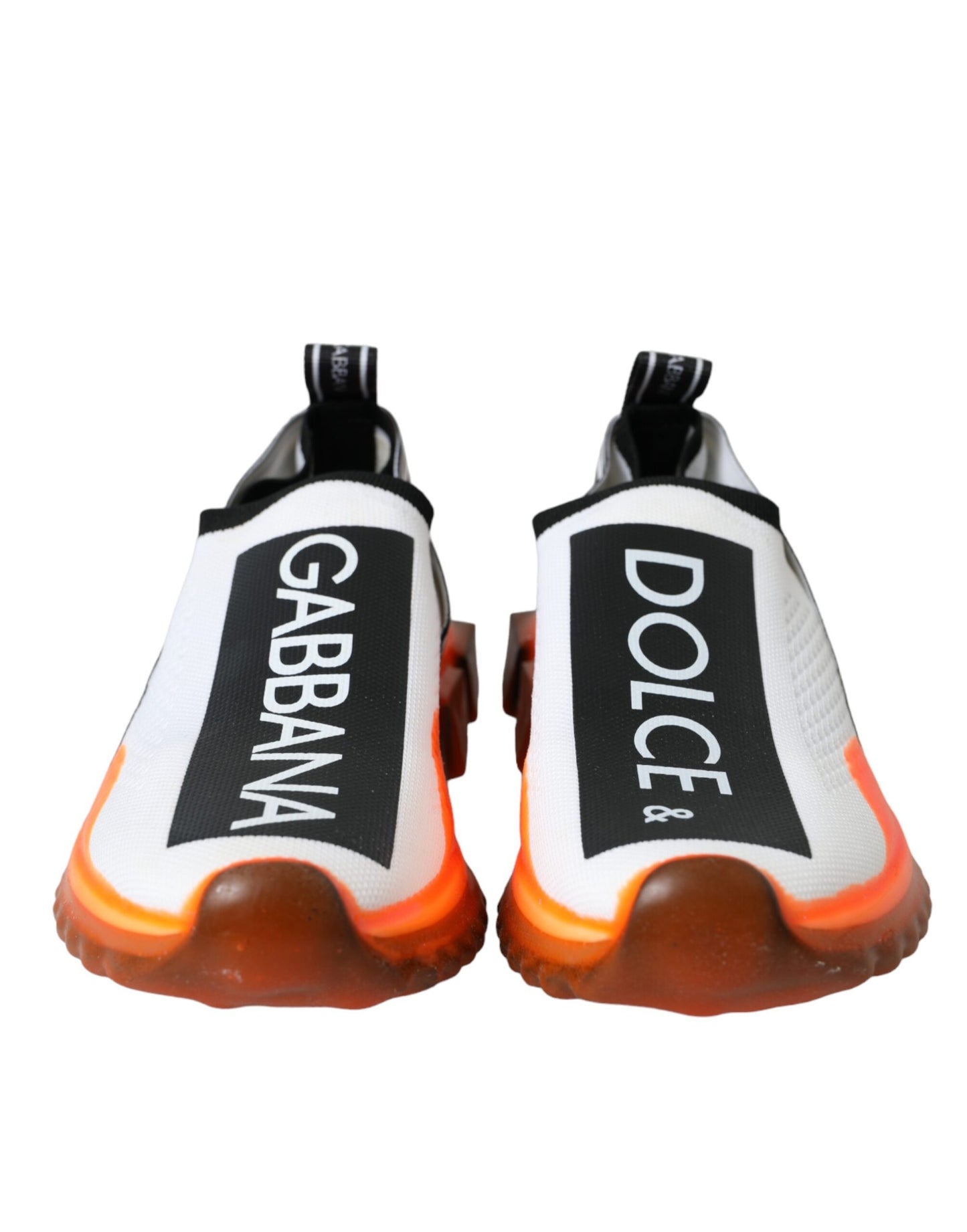 Sorrento Slip-On Sneakers - White Black Orange Designer Footwear