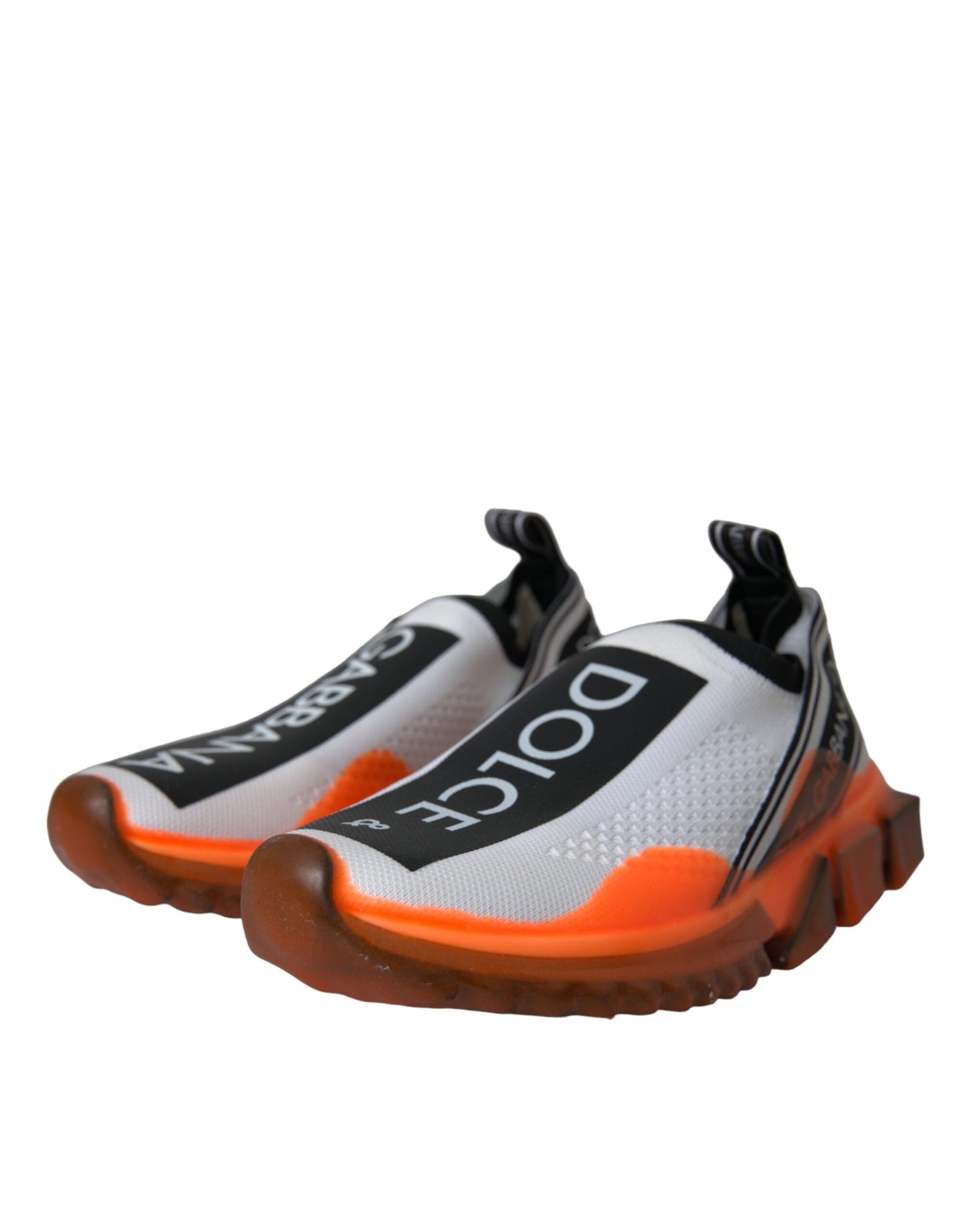 Sorrento Slip-On Sneakers - White Black Orange Designer Footwear