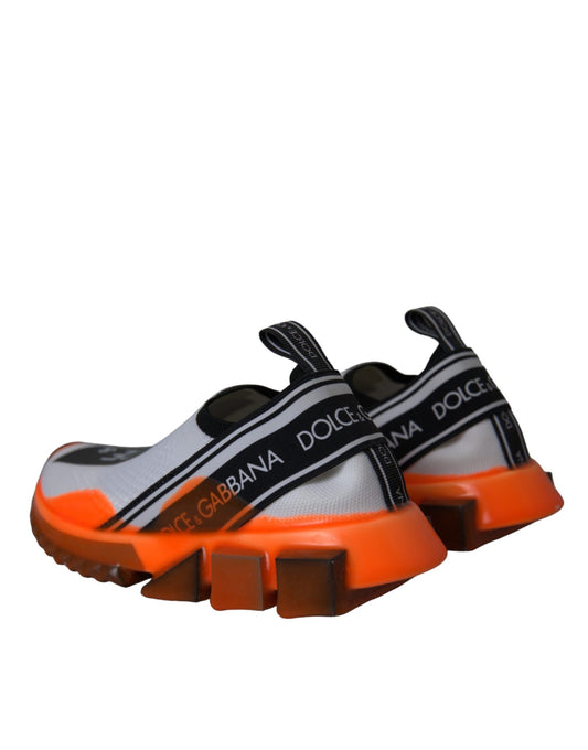 Sorrento Slip-On Sneakers - White Black Orange Designer Footwear