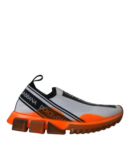 Sorrento Slip-On Sneakers - White Black Orange Designer Footwear