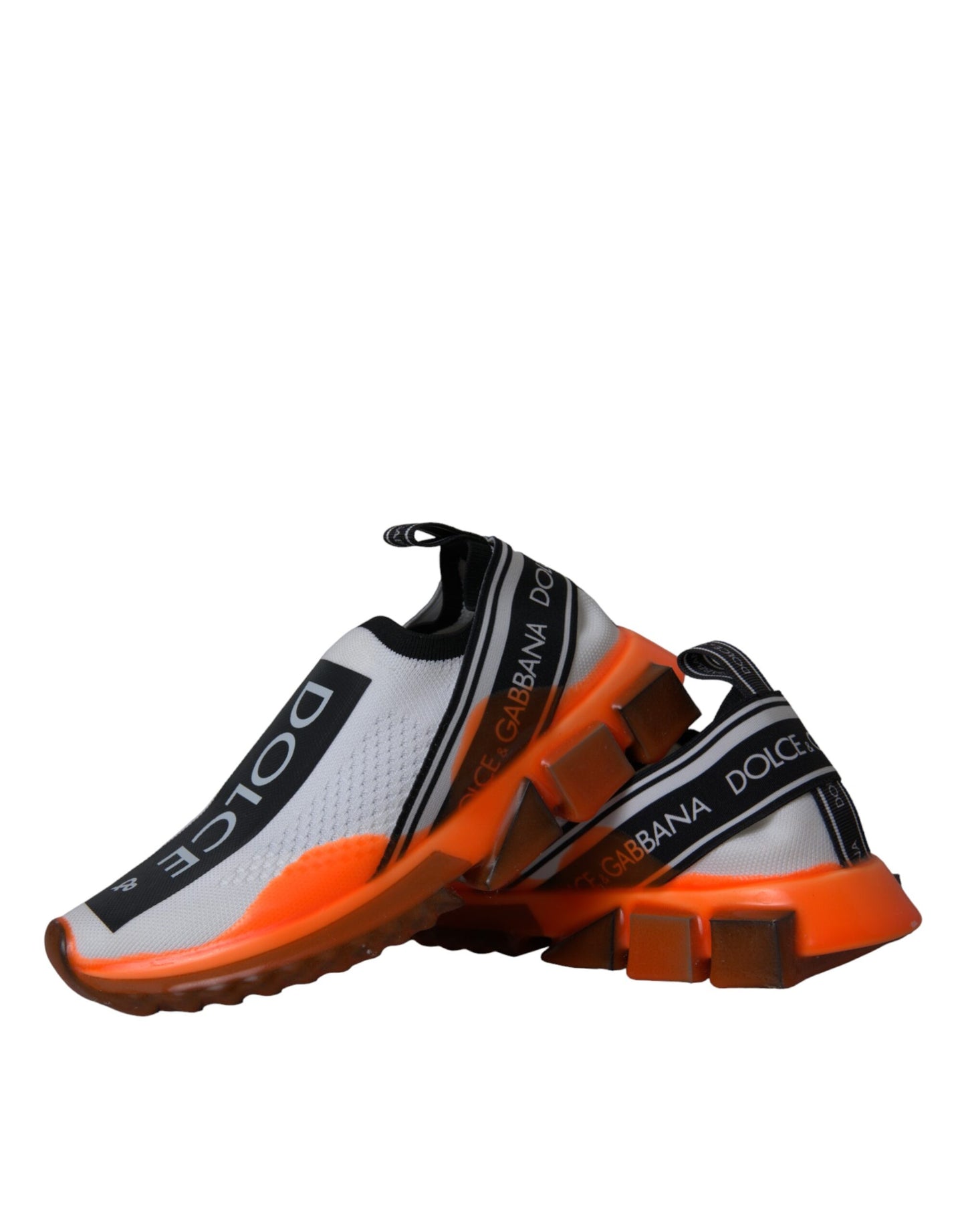 Sorrento Slip-On Sneakers - White Black Orange Designer Footwear