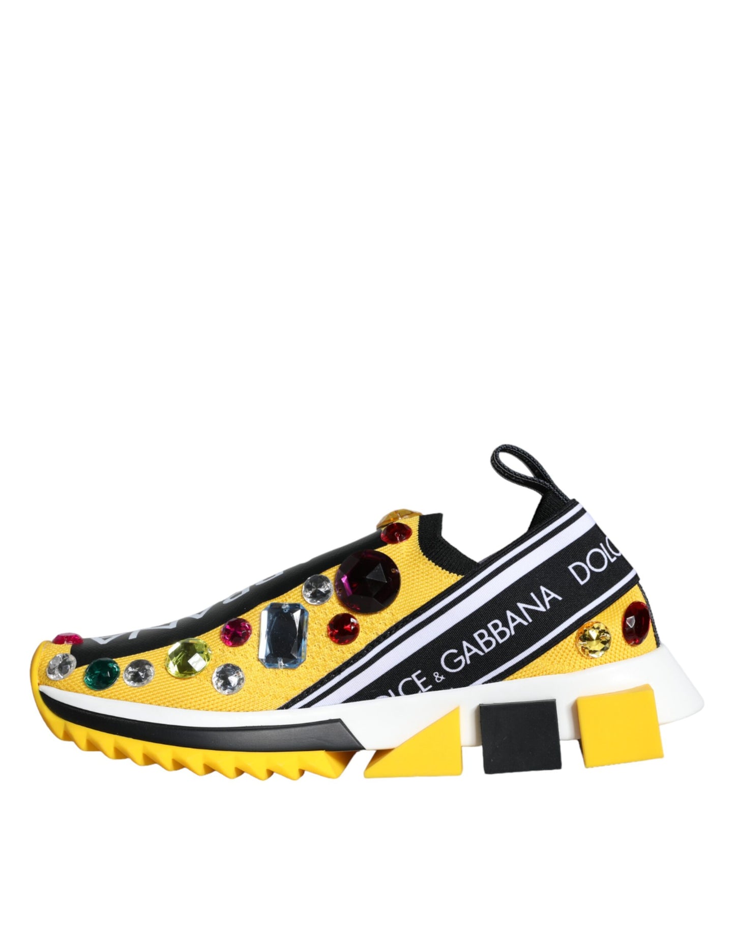 Yellow Sorrento Crystal-Embellished Slip-On Sneakers
