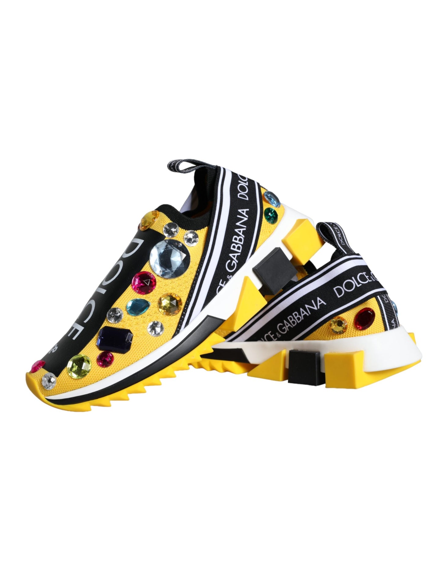 Yellow Sorrento Crystal-Embellished Slip-On Sneakers