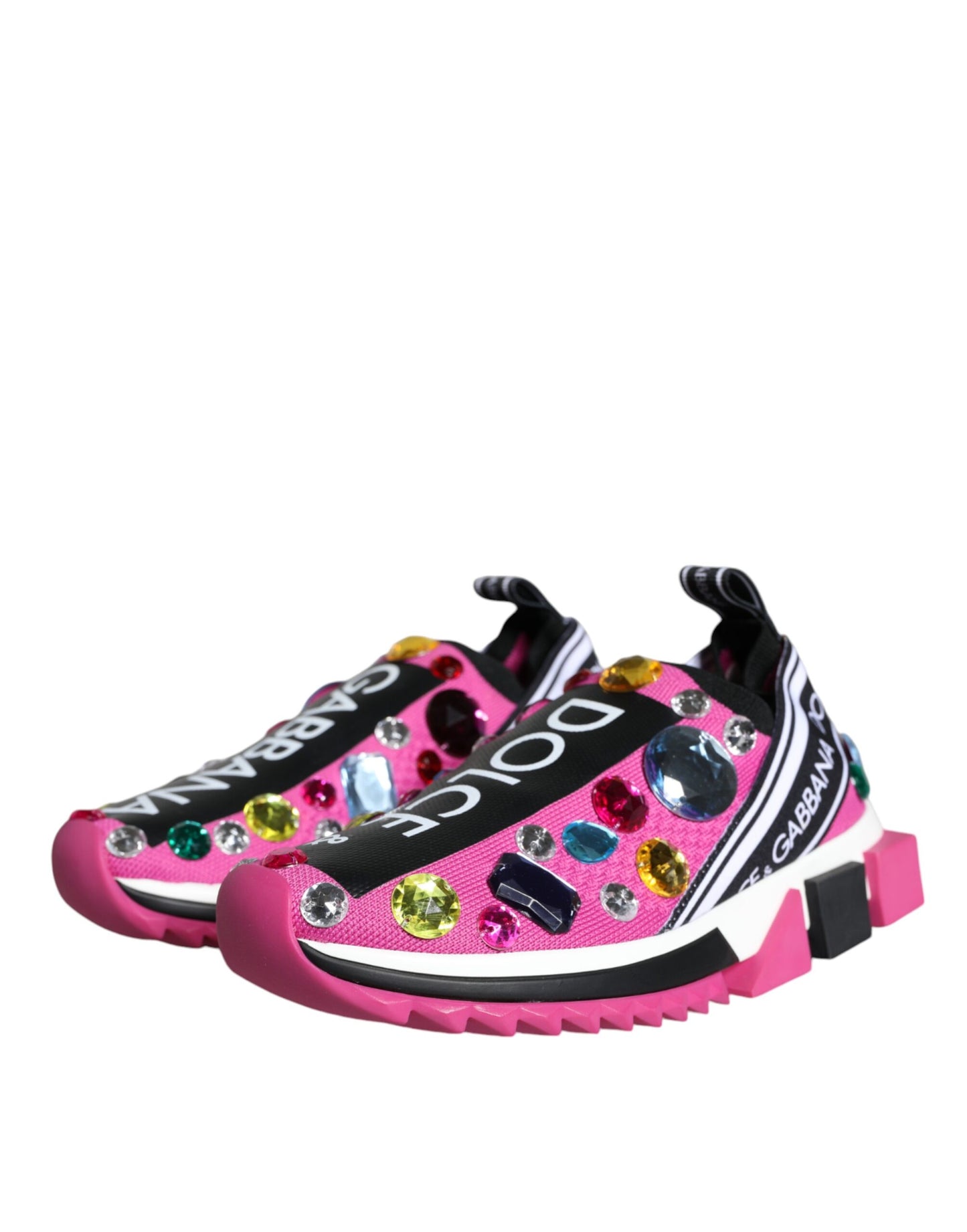 Pink Sorrento Crystal-Embellished Low Top Sneakers