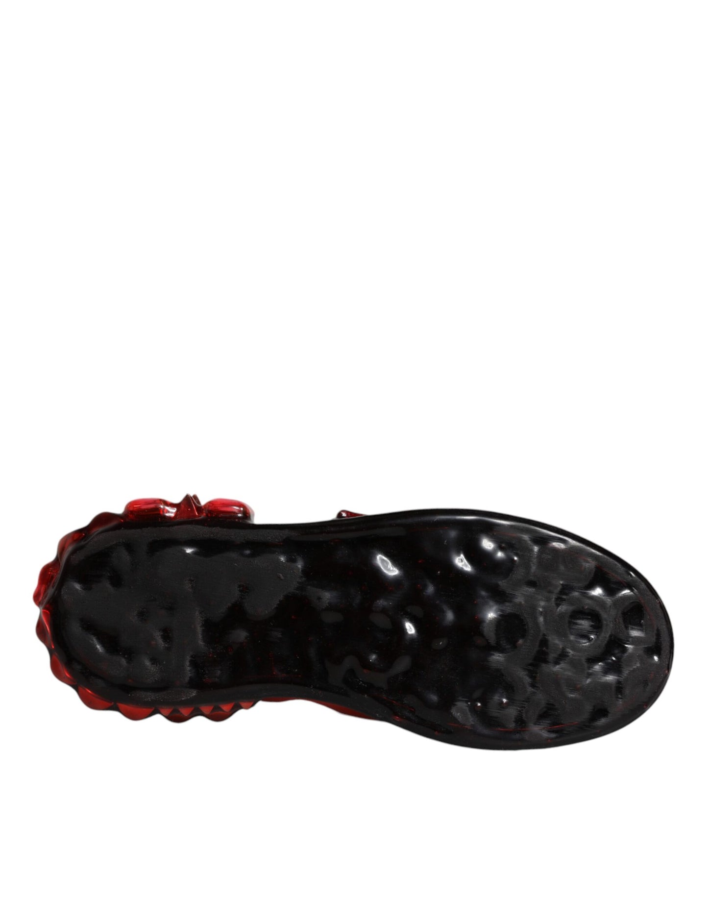 Crystal-Embellished Portofino Leather Sneakers - White & Red