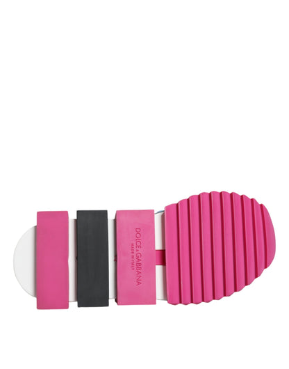 Crystal-Embellished Low Top Sneakers - Pink Techno Fabric