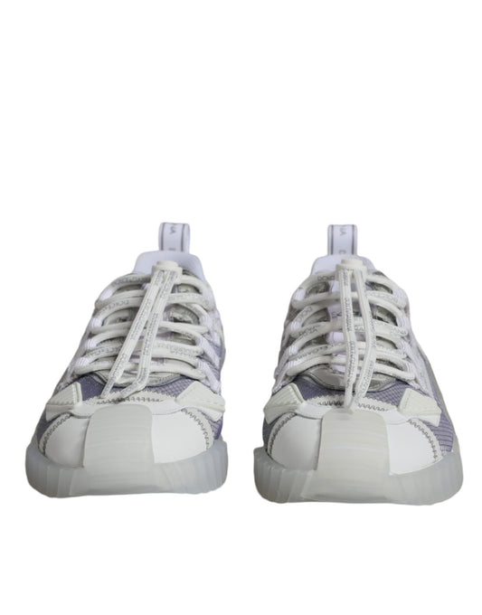 Dolce &amp; Gabbana White Silver Low Top NS1 Sneakers
