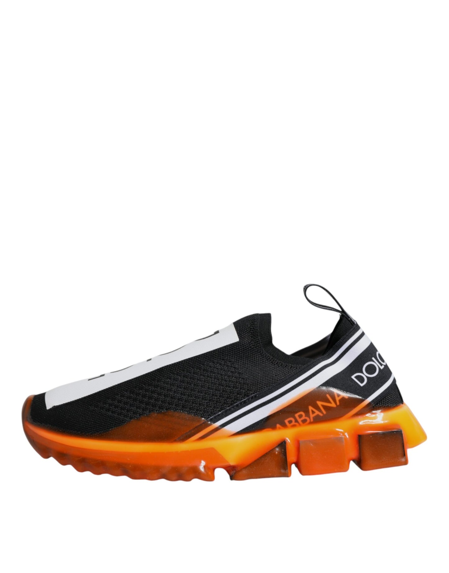 Dolce &amp; Gabbana Black Orange Sorrento Slip-On Sneakers