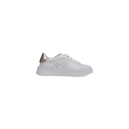 White Leather Sneakers with Metallic Studs