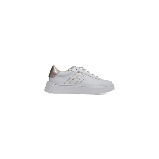 White Leather Sneakers with Metallic Studs