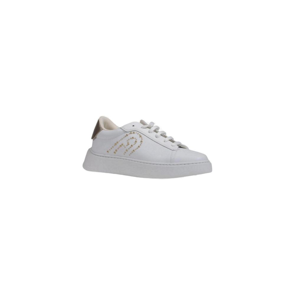 White Leather Sneakers with Metallic Studs