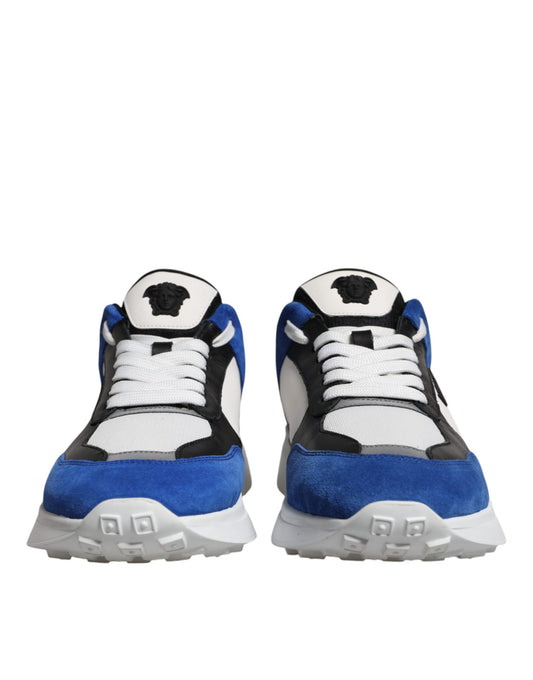 Versace Multicolor Canvas Quad Fabric Medusa Low Top Sneakers