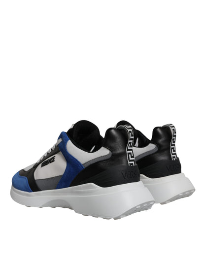 Versace Multicolor Canvas Quad Fabric Medusa Low Top Sneakers