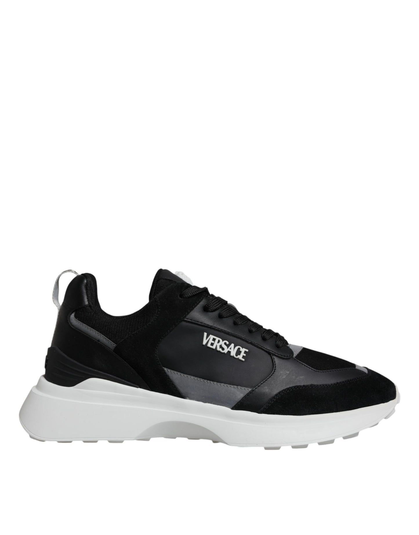 Versace Black Canvas Quad Fabric Medusa Low-Top Sneakers