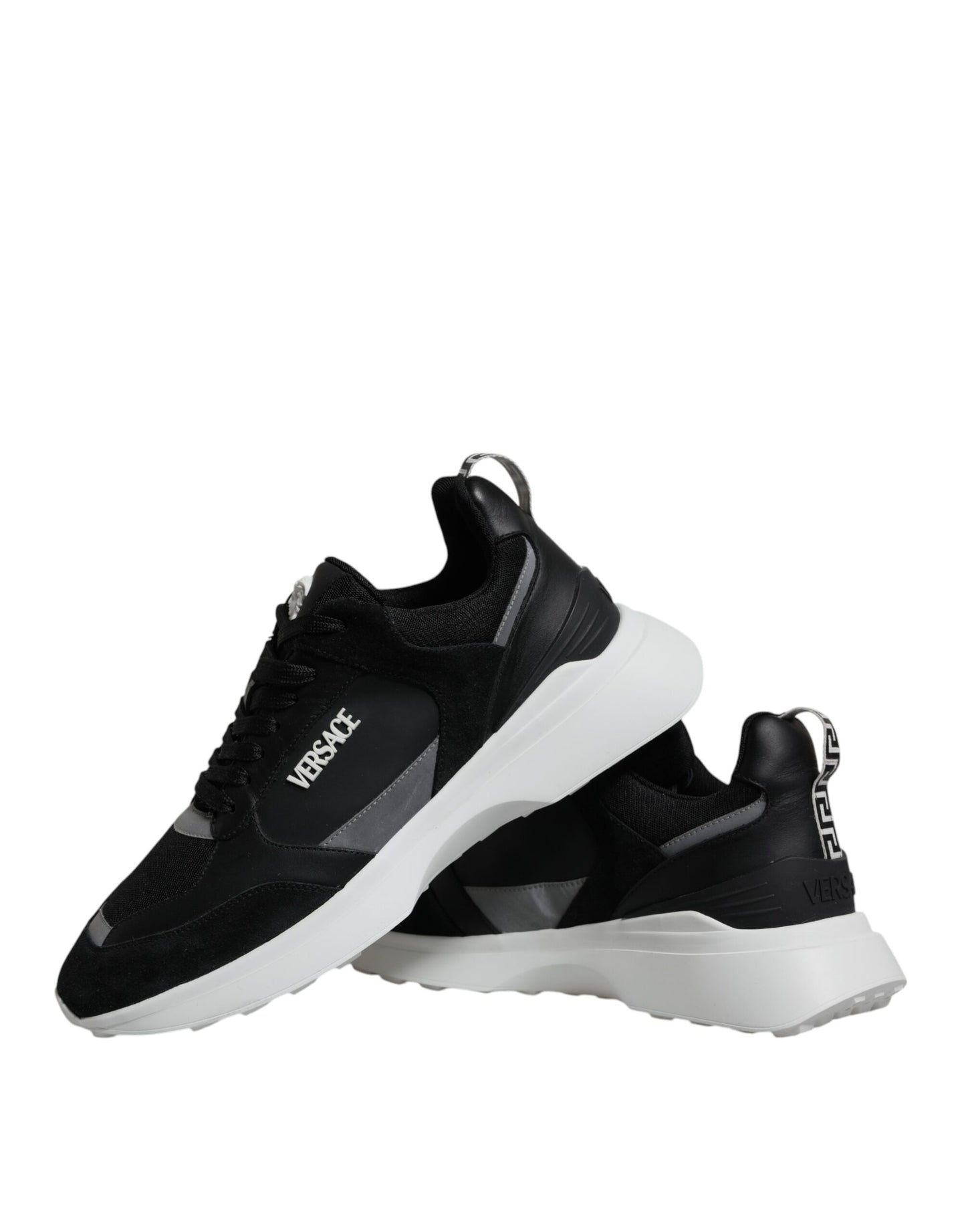 Versace Black Canvas Quad Fabric Medusa Low-Top Sneakers