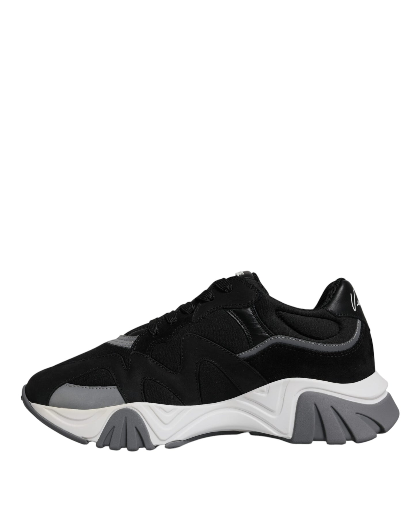 Versace Black Leather and Neoprene Chunky Low-Top Sneakers (Squalo)