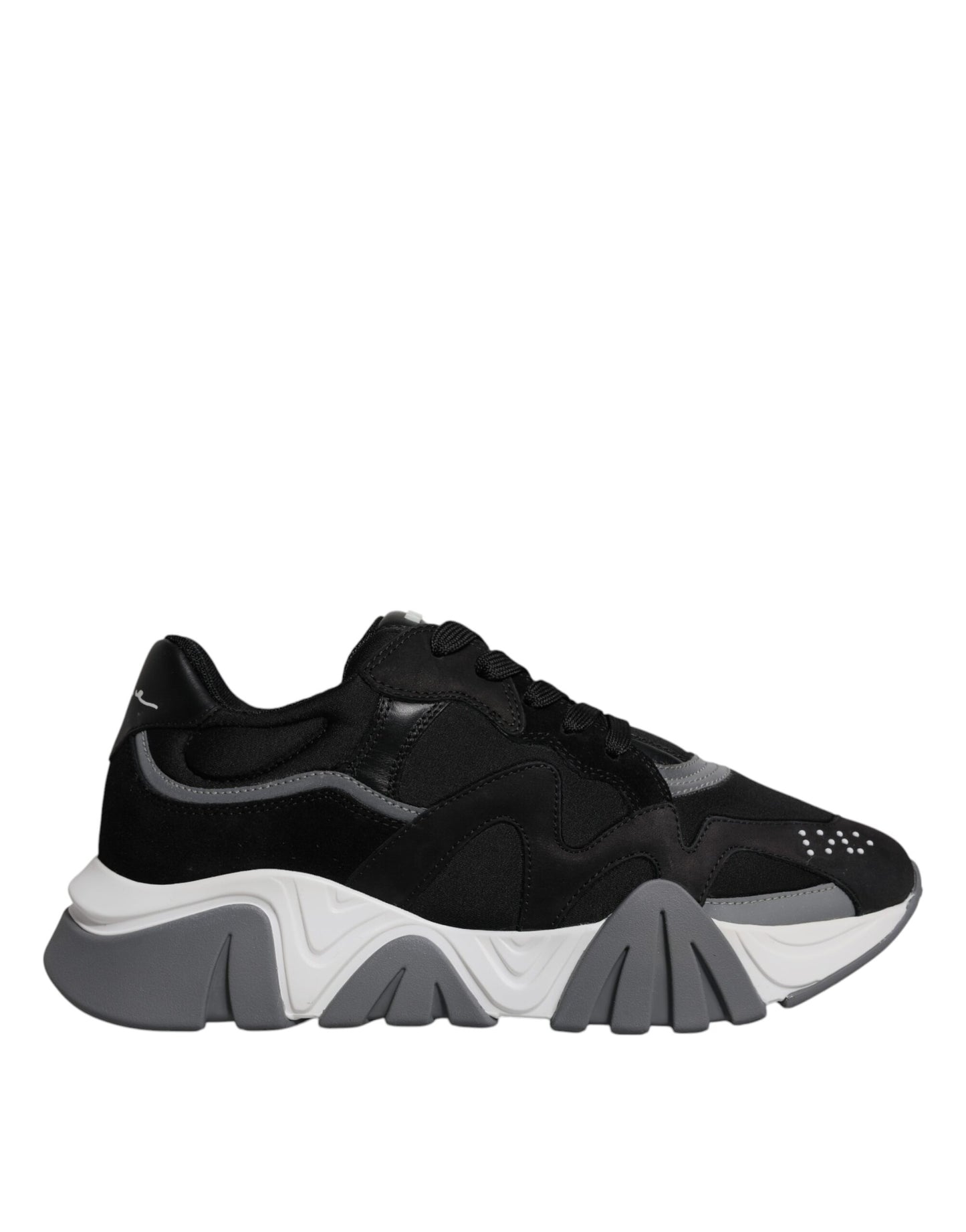 Versace Black Leather and Neoprene Chunky Low-Top Sneakers (Squalo)