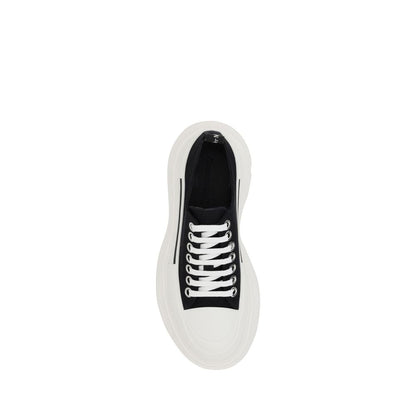 Cotton Tread Slick Sneakers with Platform Sole