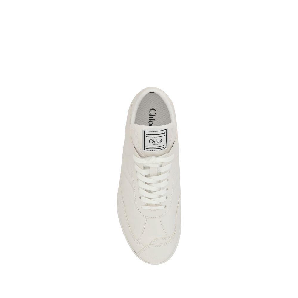 Leather Kick Sneakers - Women's Designer Low-Top with Logo Patch