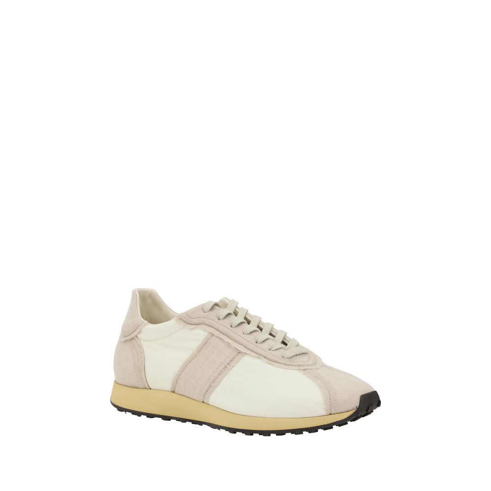 Paneled Sneakers with Lace-Up Closure