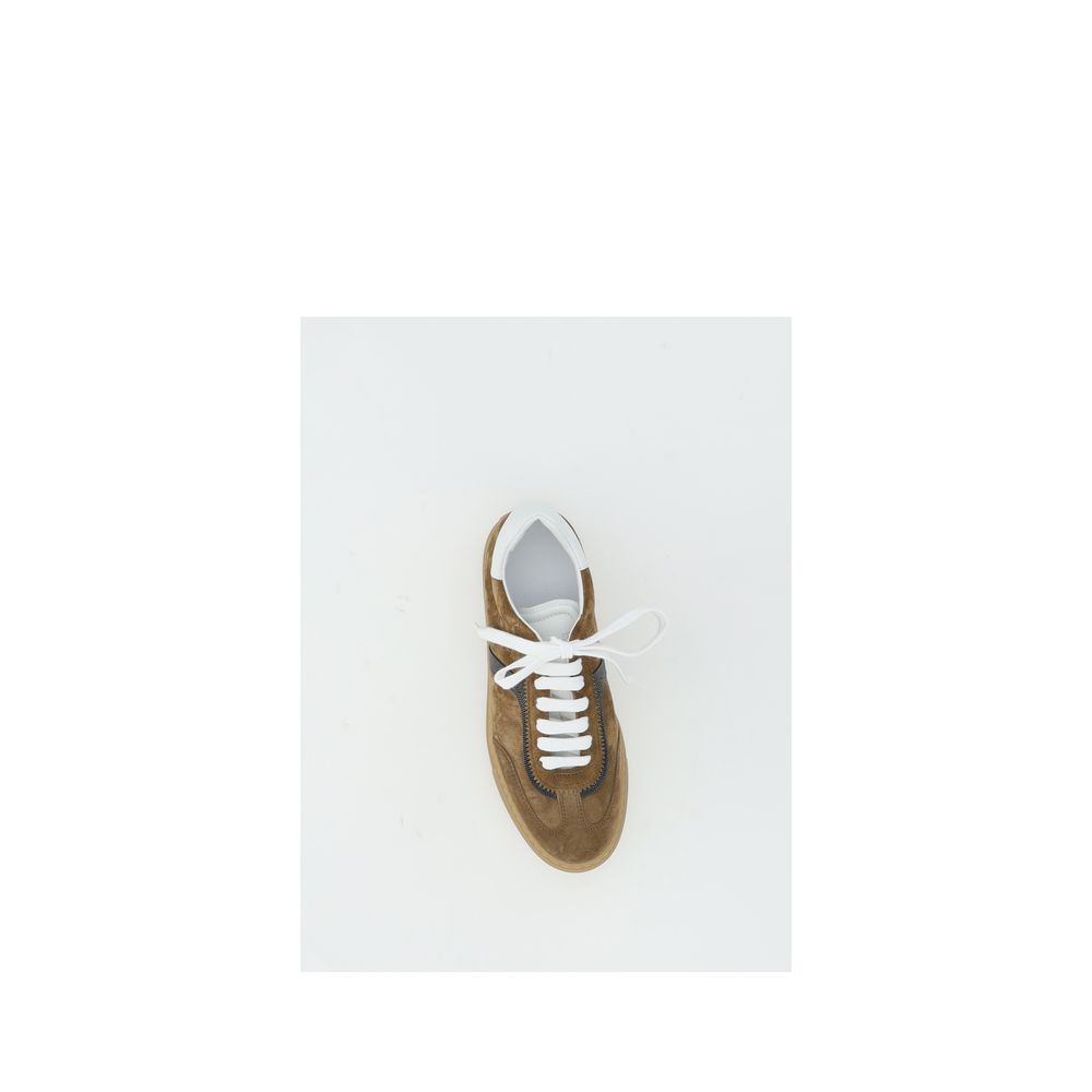 Leather Sneakers with Jewel Details - Italian Craftsmanship