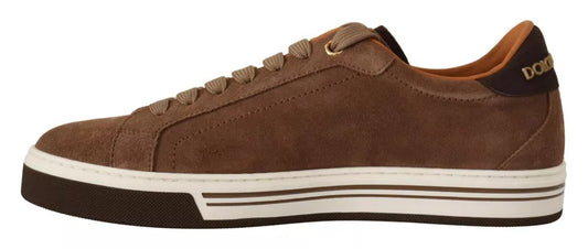 Dolce &amp; Gabbana Brown Suede Logo Low-Top Sneakers (Men's)