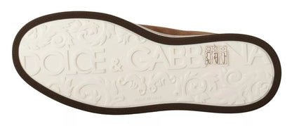 Dolce &amp; Gabbana Brown Suede Logo Low-Top Sneakers (Men's)