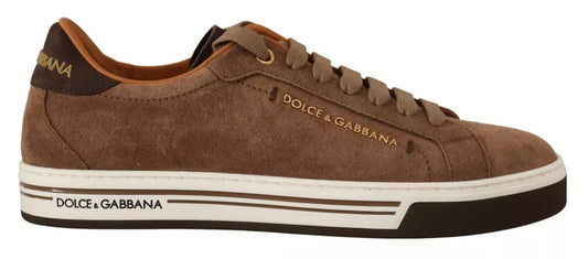 Dolce &amp; Gabbana Brown Suede Logo Low-Top Sneakers (Men's)