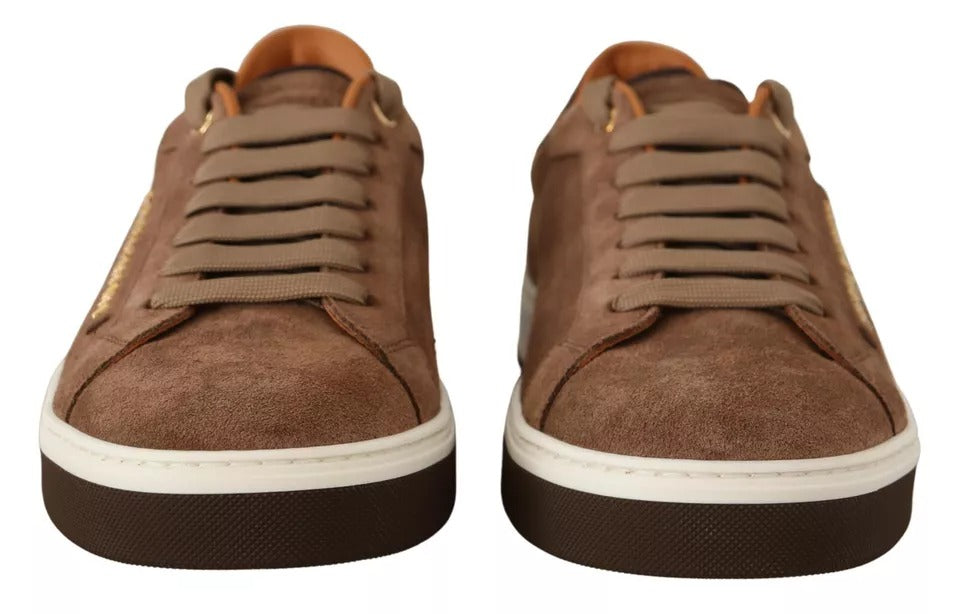 Dolce &amp; Gabbana Brown Suede Logo Low-Top Sneakers (Men's)