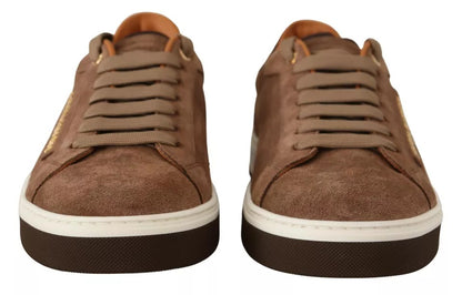 Dolce &amp; Gabbana Brown Suede Logo Low-Top Sneakers (Men's)