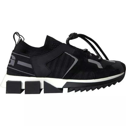 Dolce &amp; Gabbana Black and White Logo Sorrento Men's Sneakers