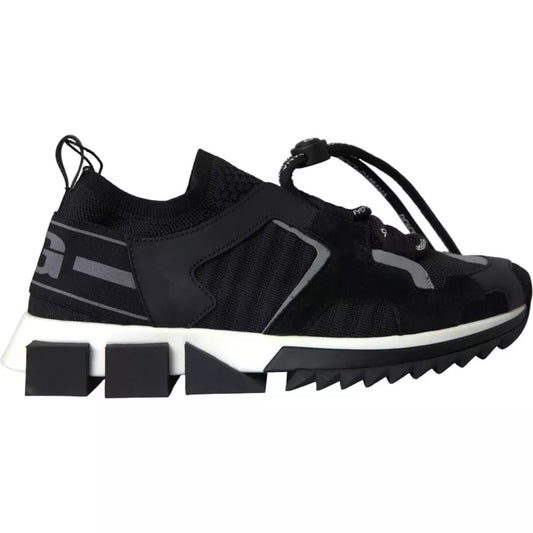 Dolce &amp; Gabbana Black and White Logo Sorrento Men's Sneakers