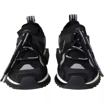 Dolce &amp; Gabbana Black and White Logo Sorrento Men's Sneakers