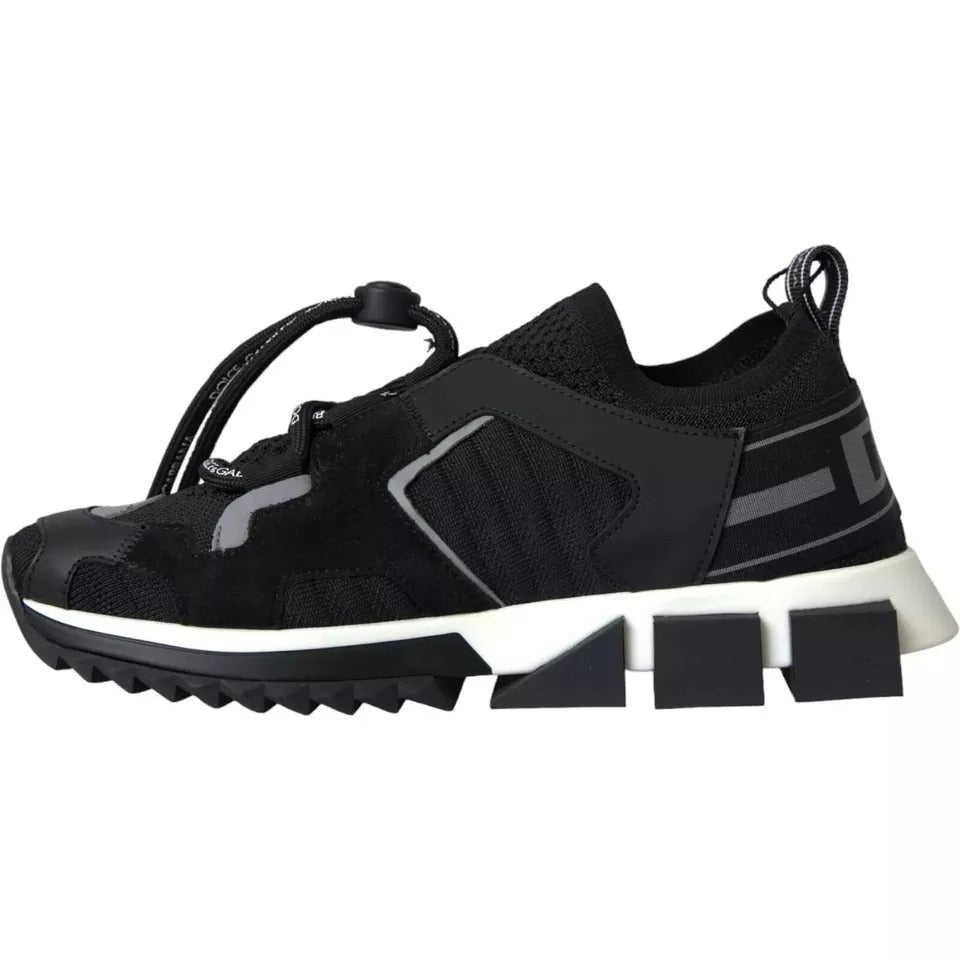 Dolce &amp; Gabbana Black and White Logo Sorrento Men's Sneakers