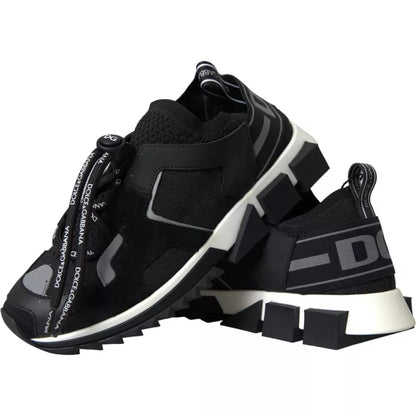 Dolce &amp; Gabbana Black and White Logo Sorrento Men's Sneakers