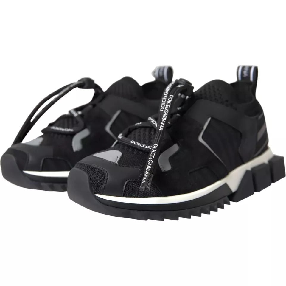 Dolce &amp; Gabbana Black and White Logo Sorrento Men's Sneakers