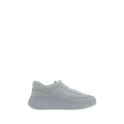 Calfskin Platform Sneakers with Crater-Effect Sole