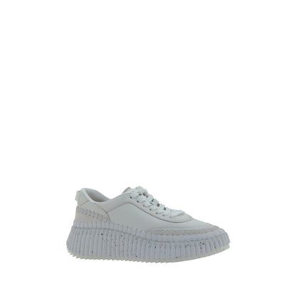 Calfskin Platform Sneakers with Crater-Effect Sole
