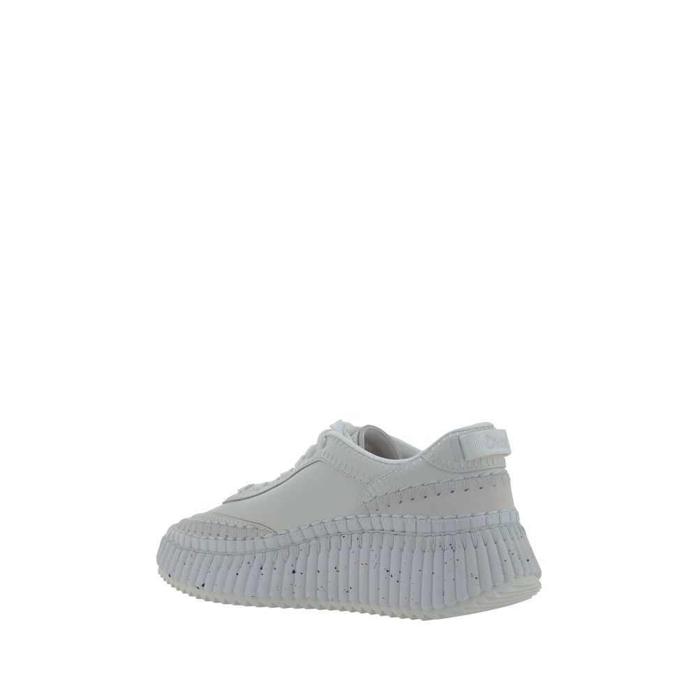 Calfskin Platform Sneakers with Crater-Effect Sole