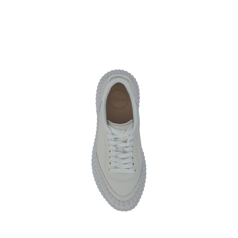 Calfskin Platform Sneakers with Crater-Effect Sole