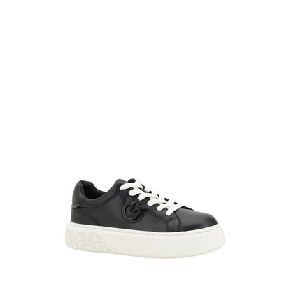 Yoko Platform Sneakers - Luxury Leather Lace-Up with Logo Embossed Sole