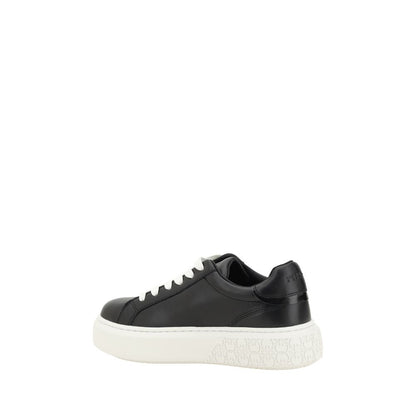 Yoko Platform Sneakers - Luxury Leather Lace-Up with Logo Embossed Sole