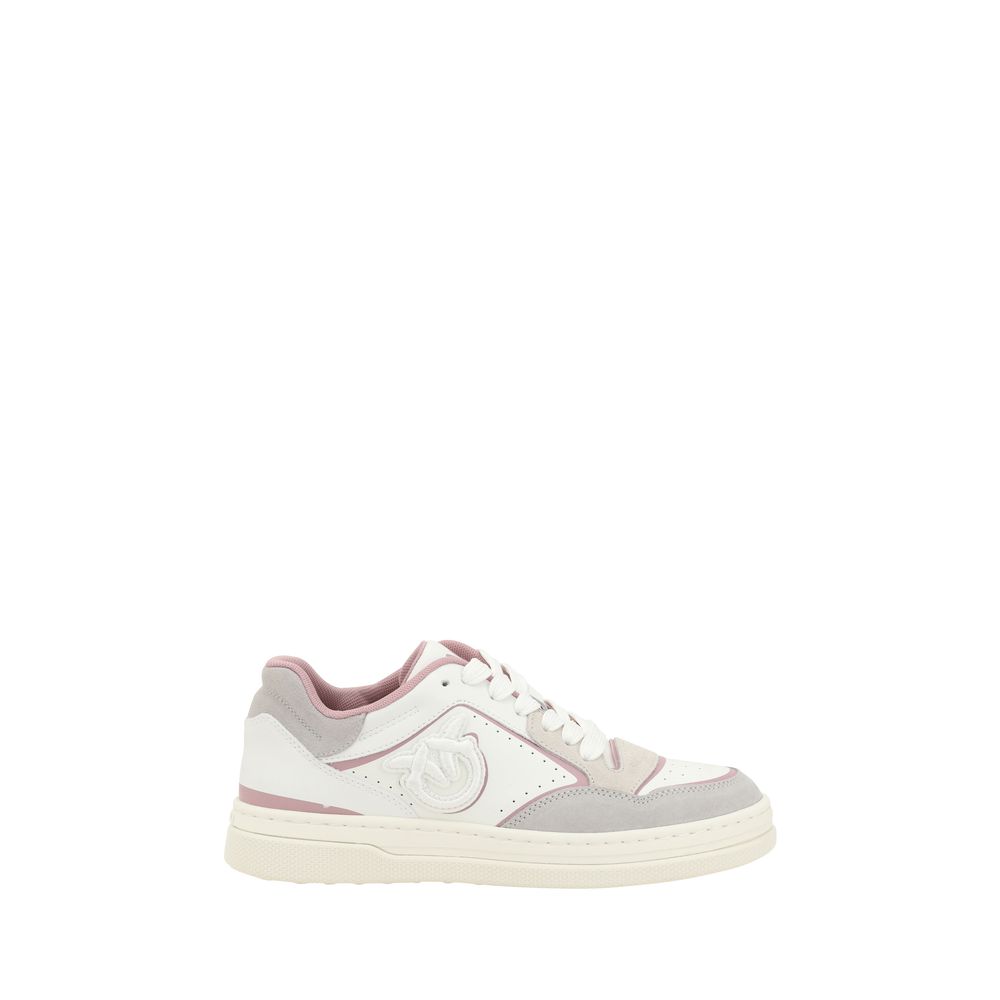 Leather Sneakers - Perforated Toe Design with Lace-Up Closure