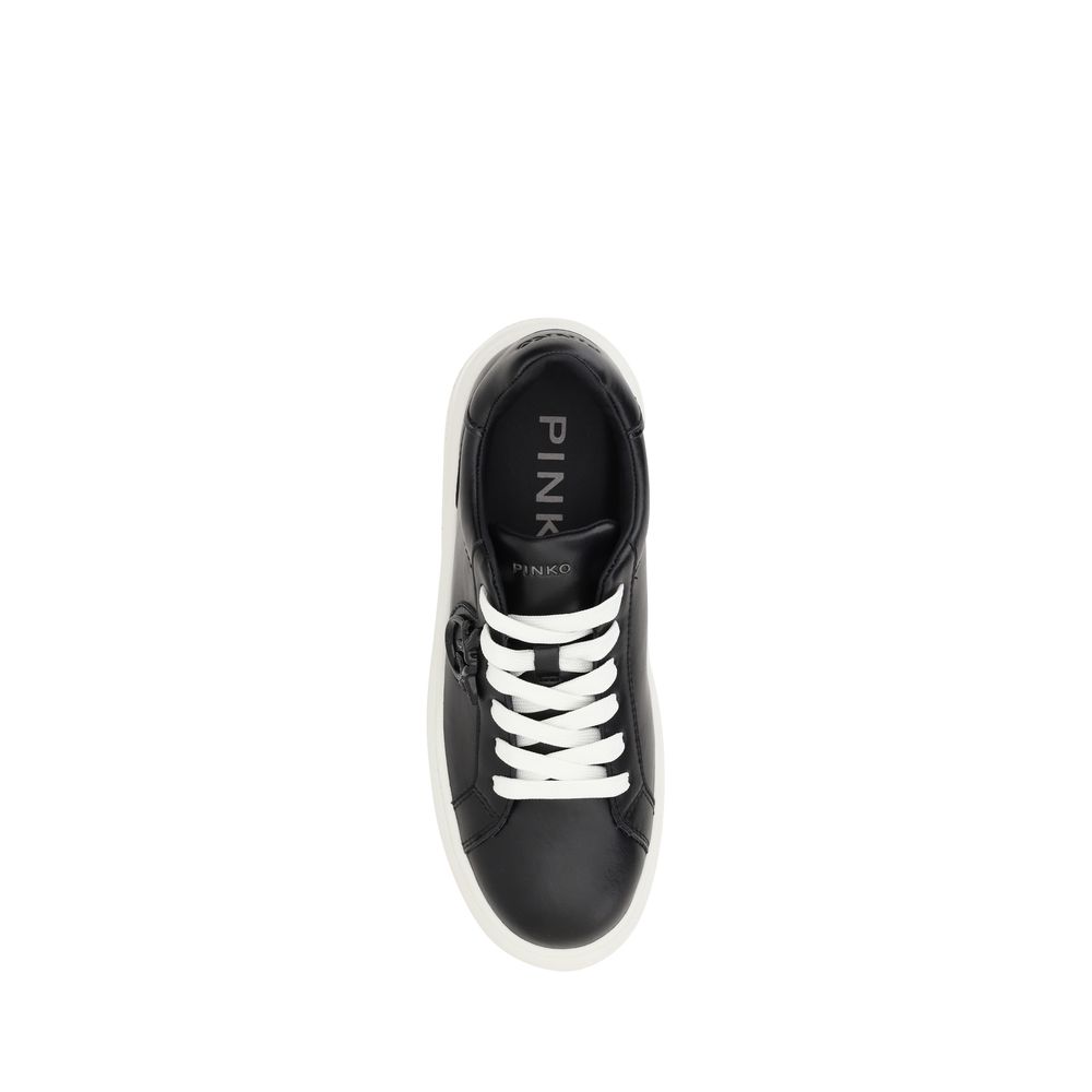 Yoko Platform Sneakers - Luxury Leather Lace-Up with Logo Embossed Sole