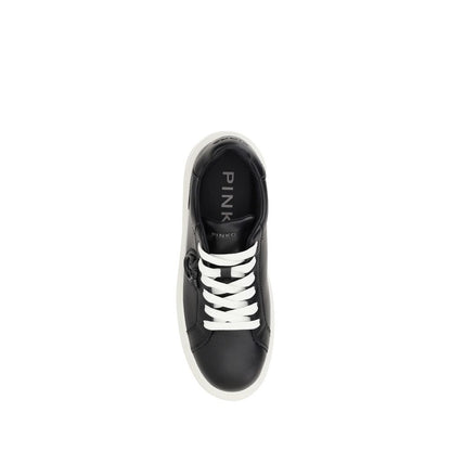 Yoko Platform Sneakers - Luxury Leather Lace-Up with Logo Embossed Sole