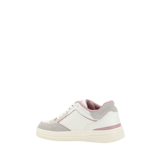 Leather Sneakers - Perforated Toe Design with Lace-Up Closure
