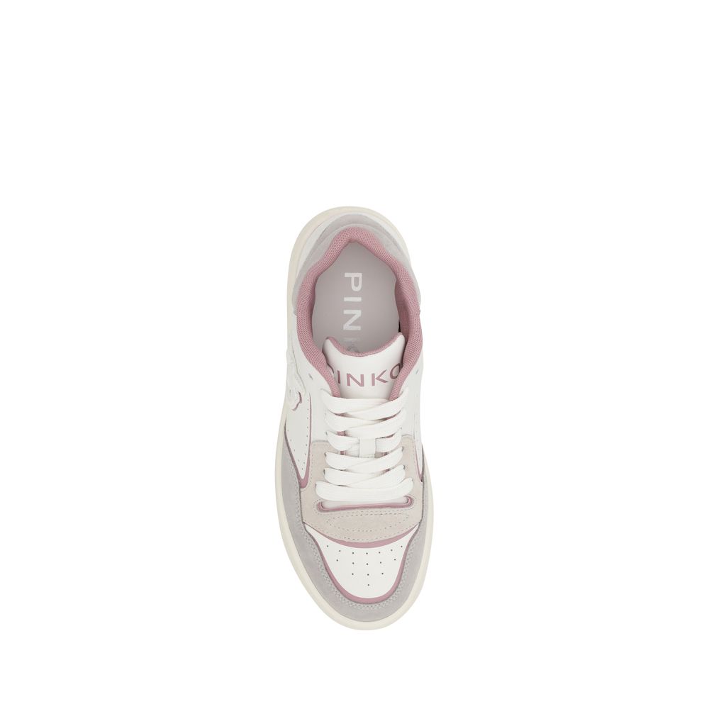 Leather Sneakers - Perforated Toe Design with Lace-Up Closure