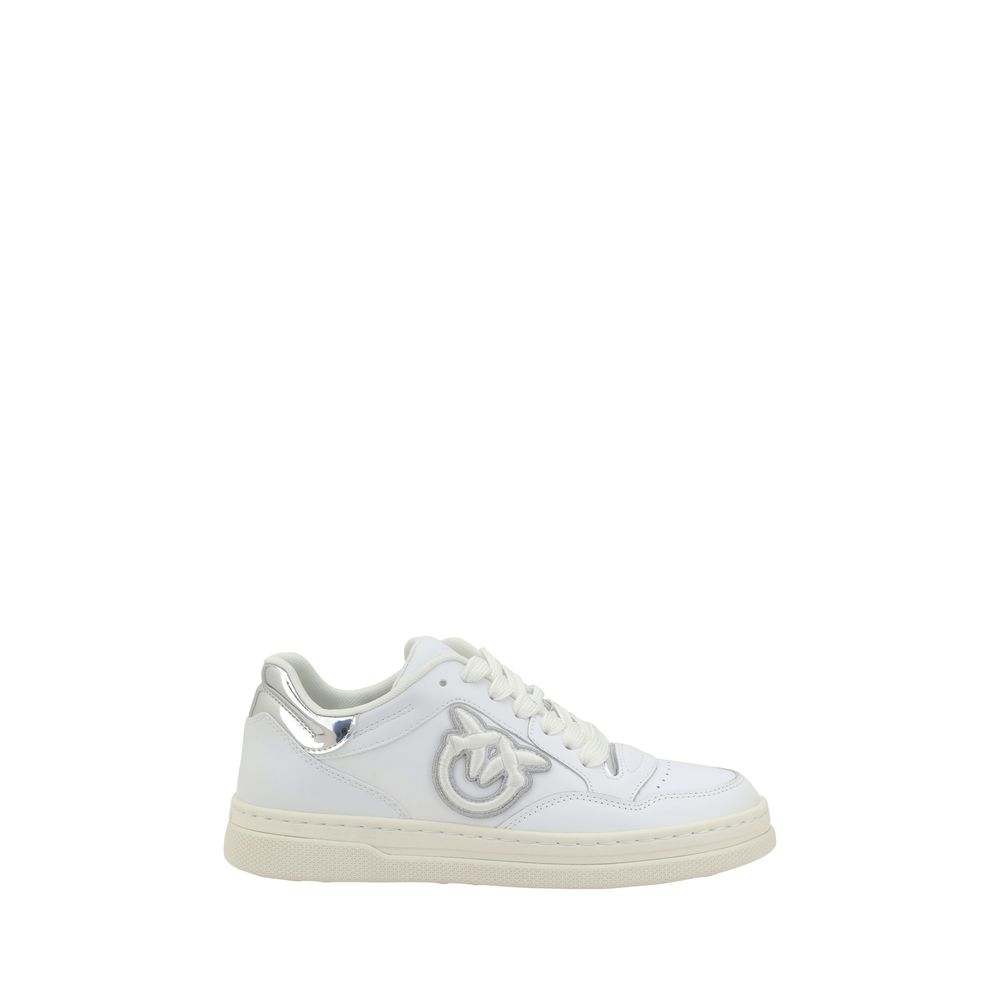 Leather Sneakers - White Perforated Low-Top with Paneled Design